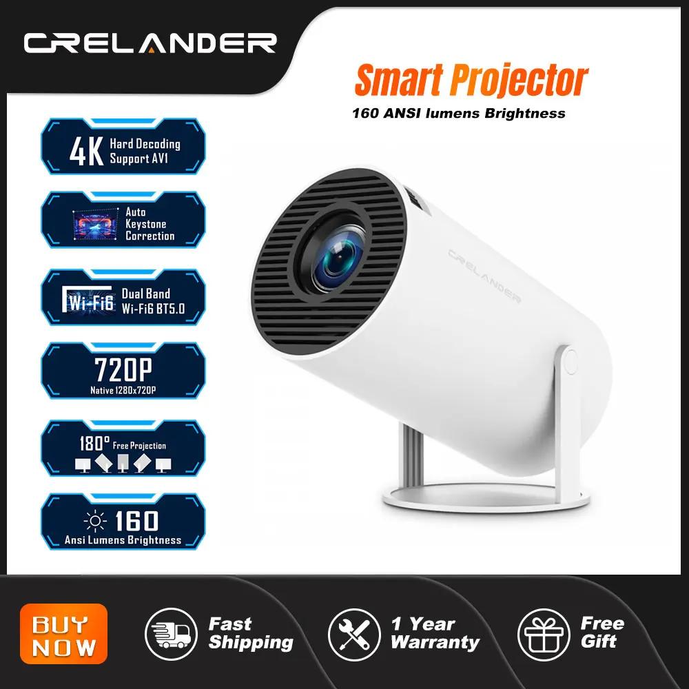 CRELANDER Ʈ  HY300 Pro 720P 160ANSI  4K HD ȵ̵ 11 WIFI6 Bluetooth 5.0 Ȩ þ ̴ ޴ 